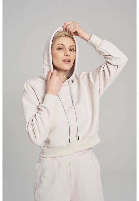 BLUZA DAMSKA HOODIE SHORT SAND