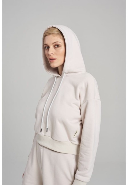 BLUZA DAMSKA HOODIE SHORT SAND