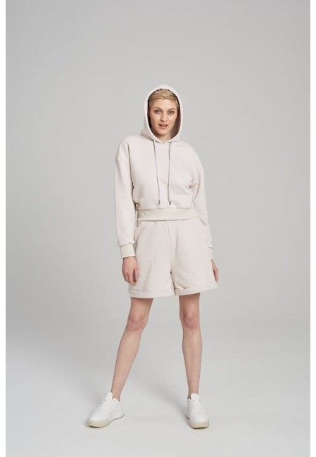 BLUZA DAMSKA HOODIE SHORT SAND