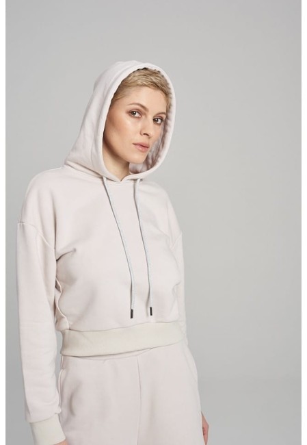 BLUZA DAMSKA HOODIE SHORT SAND