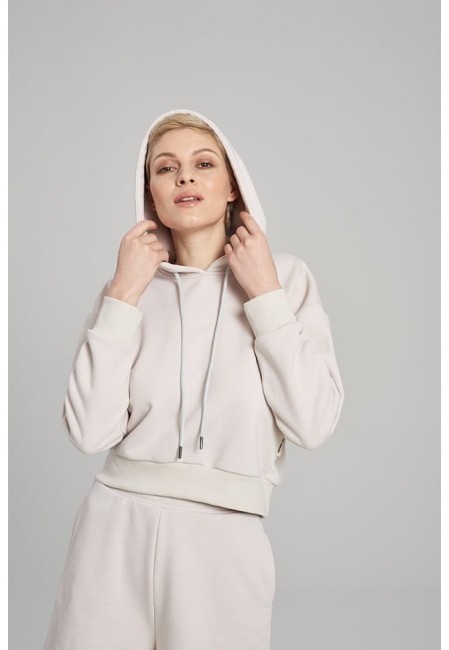 BLUZA DAMSKA HOODIE SHORT SAND