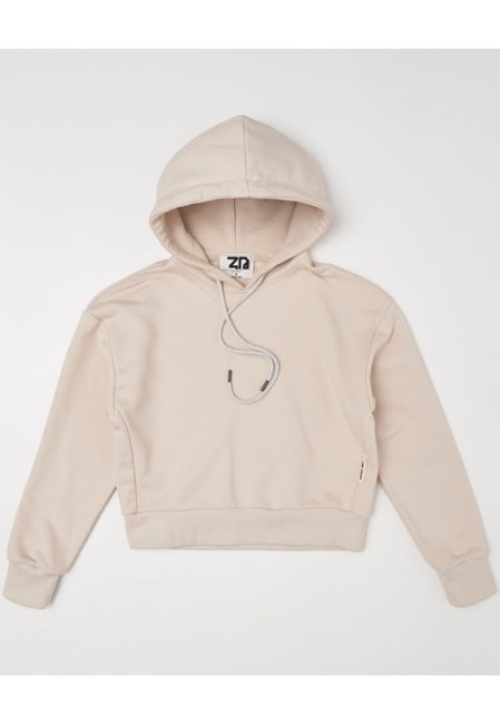 BLUZA DAMSKA HOODIE SHORT SAND