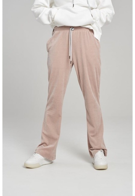 SPODNIE WELUROWE DAMSKIE PANTS FANCY VELVET BEIGE