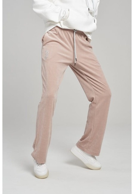 SPODNIE WELUROWE DAMSKIE PANTS FANCY VELVET BEIGE