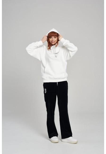 SPODNIE WELUROWE DAMSKIE PANTS FANCY VELVET BLACK