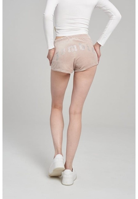 SZORTY WELUROWE DAMSKIE SHORTS VELVET BEIGE