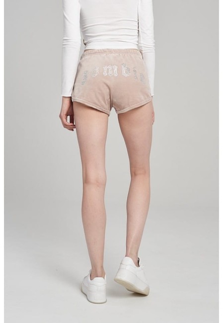 SZORTY WELUROWE DAMSKIE SHORTS VELVET BEIGE