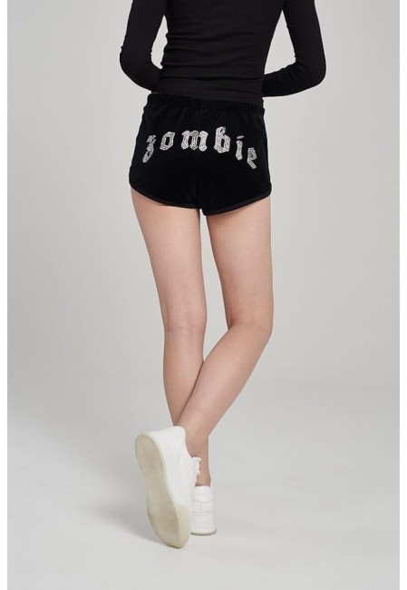SZORTY WELUROWE DAMSKIE SHORTS VELVET BLACK