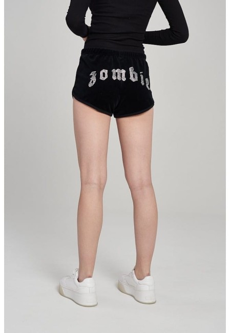 SZORTY WELUROWE DAMSKIE SHORTS VELVET BLACK