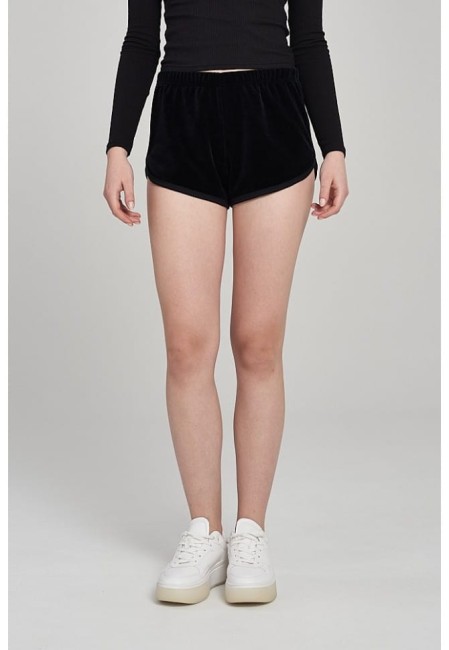 SZORTY WELUROWE DAMSKIE SHORTS VELVET BLACK