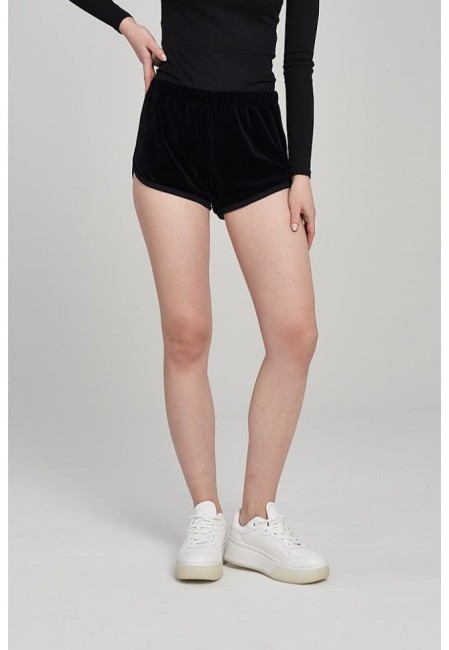 SZORTY WELUROWE DAMSKIE SHORTS VELVET BLACK