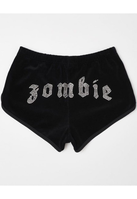 SZORTY WELUROWE DAMSKIE SHORTS VELVET BLACK