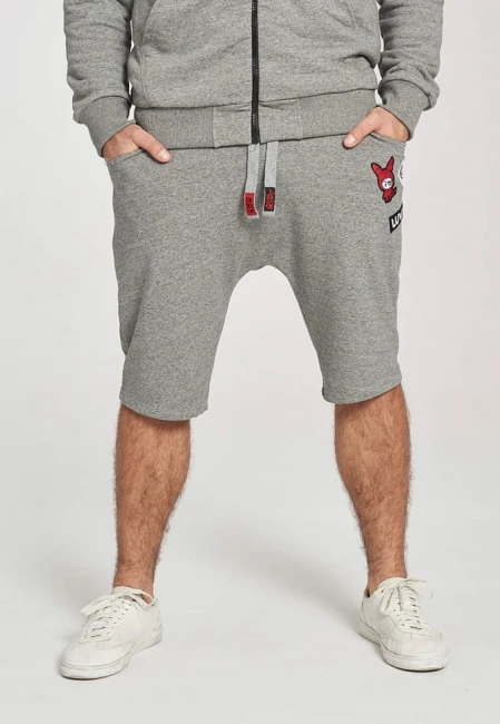 SZORTY MĘSKIE HUNGRY SHORTS GREY MELANGE