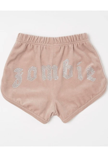 Szorty welurowe dziecięce SHORTS VELVET BEIGE