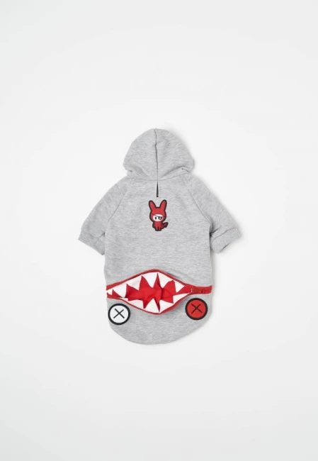 Bluza dla psa Hoodie Dog Grey, zdjęcie produktowe na białym tle