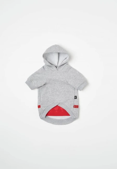 Bluza dla psa Hoodie Dog Grey, zdjęcie produktowe od tyłu