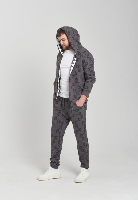 BLUZA ROZPINANA MĘSKA NICE 2 EAT U ALLOVER GREY