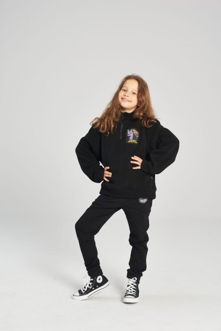 Bluza polarowa czarna ZD SWEATSHIRT FLEECE BLACK