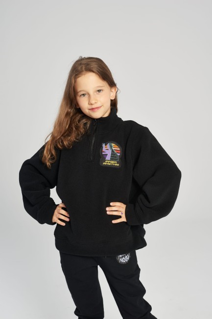 Bluza polarowa czarna ZD SWEATSHIRT FLEECE BLACK