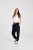 Spodnie damskie Pants Noir, widok na modelce w zestawieniu z crop topem