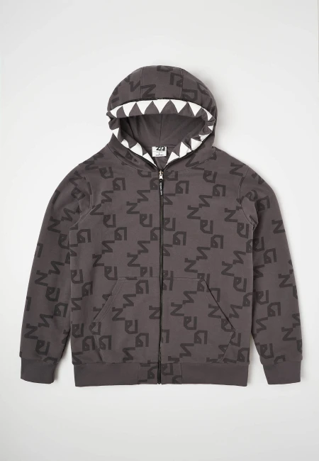 BLUZA ROZPINANA MĘSKA NICE 2 EAT U ALLOVER GREY