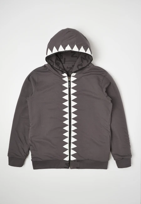 BLUZA ROZPINANA MĘSKA NICE 2 EAT U ALLOVER GREY