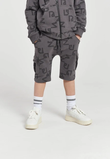 SZORTY DRESOWE DZIECIĘCE HUNGRY SHORTS ALLOVER GREY