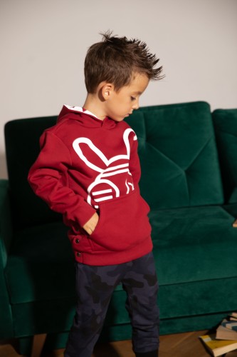 Przejdź do produktu BLUZA DZIECIĘCA HOODIE BUNNY POCKET RED