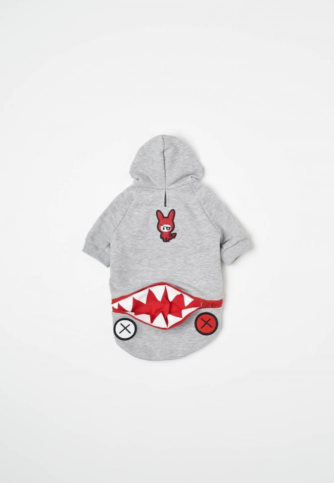 Bluza dla psa Hoodie Dog Grey, zdjęcie produktowe na białym tle